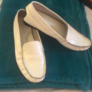 Ralph Lauren size 9 1/2 white leather loafers